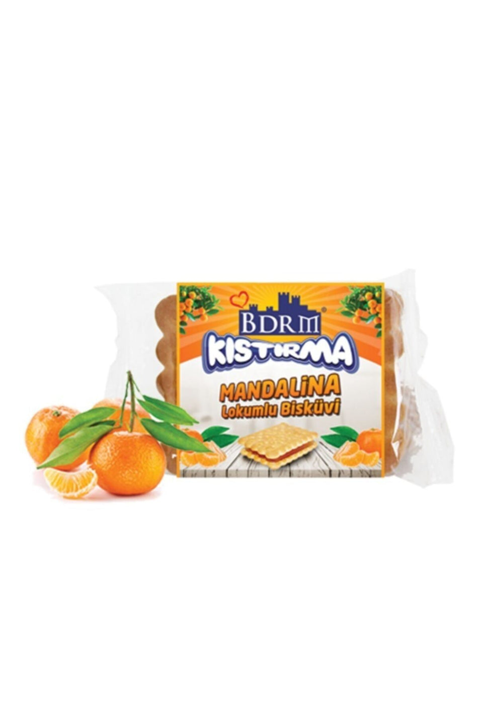 Bodrum Lokum Biscuit Sandwich Turkish Delight Petit Beurre Single Mandarin Flavored - MALLTURK