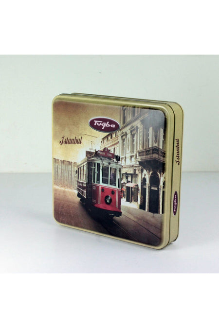 Tugba Kuruyemis tramvayli kutuda antepfistikli Assorted Turkish Delight 500gr - MALLTURK