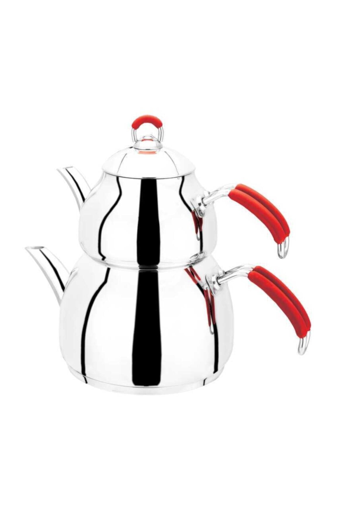 Akdeniz Venus Red Silicone Handle Teapot Set 1.10lt.-1.90lt. - MALLTURK