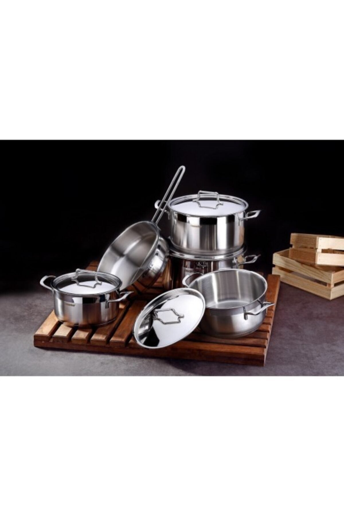 Hascevher Anett 9 Piece Cookware Set with Lid- Kulplu