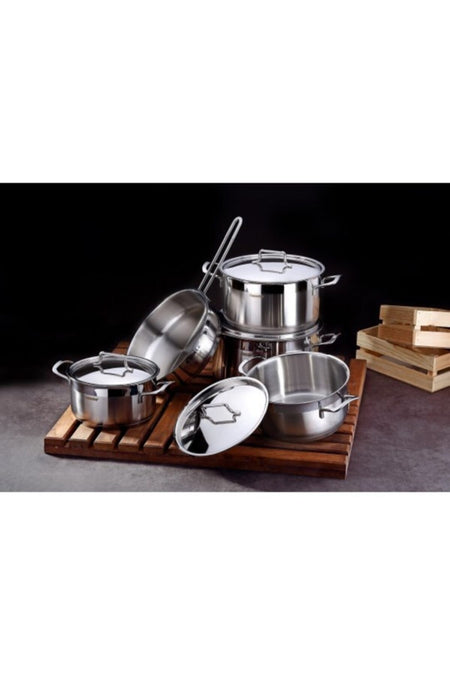 Hascevher Anett 9 Piece Cookware Set with Lid- Kulplu