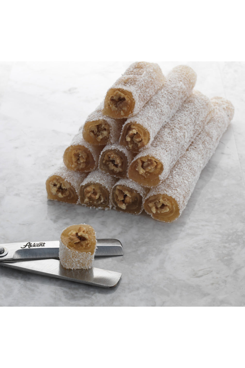 Akkent 1860 Rolled Walnut Turkish Delight 450 g - MALLTURK
