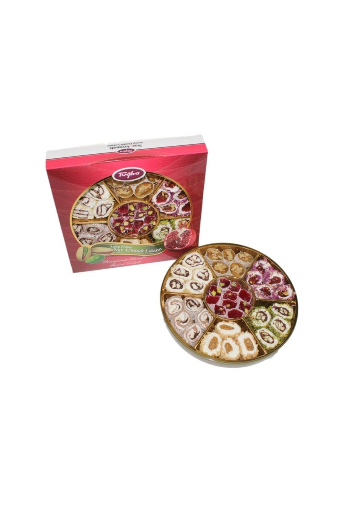 Tugba Kuruyemis Pistachio Pomegranate Flavored Turkish Delight 430 g turkish delighrt - MALLTURK