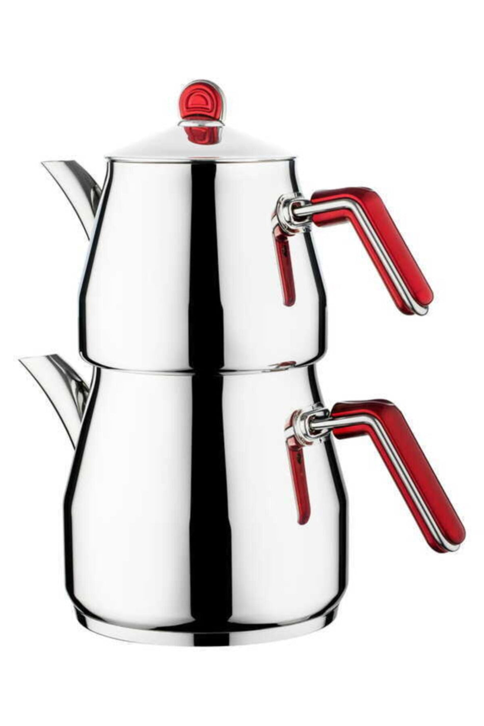 Akdeniz Pyramid Jumbo Red Bakelite Handle Teapot
