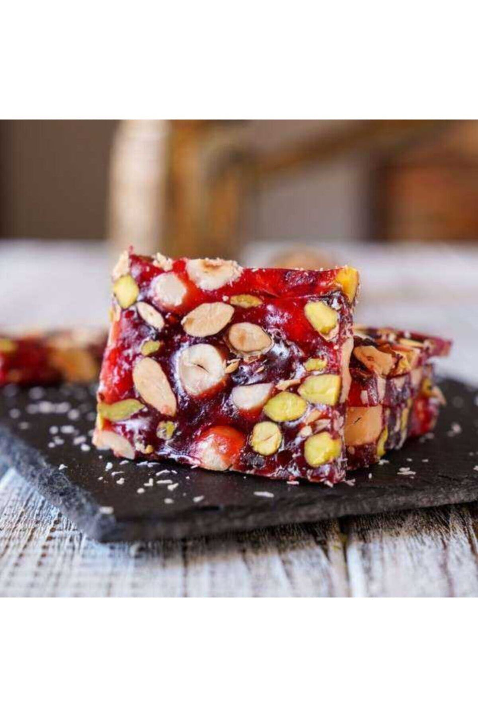 Yeni Ugur Pomegranate Flavored and Assorted kuruyemisli Turkish Delight 500 g - MALLTURK
