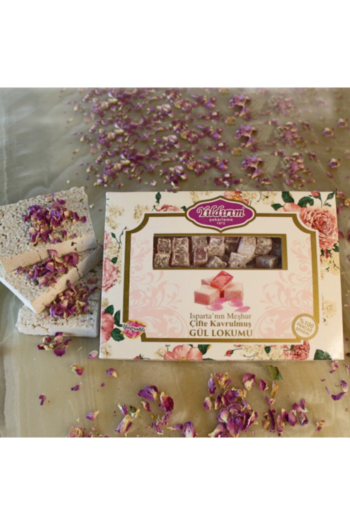 Yildirim Sekerleme Double Roasted meshur isparta Rose Mini Turkish Delight 250 g - MALLTURK