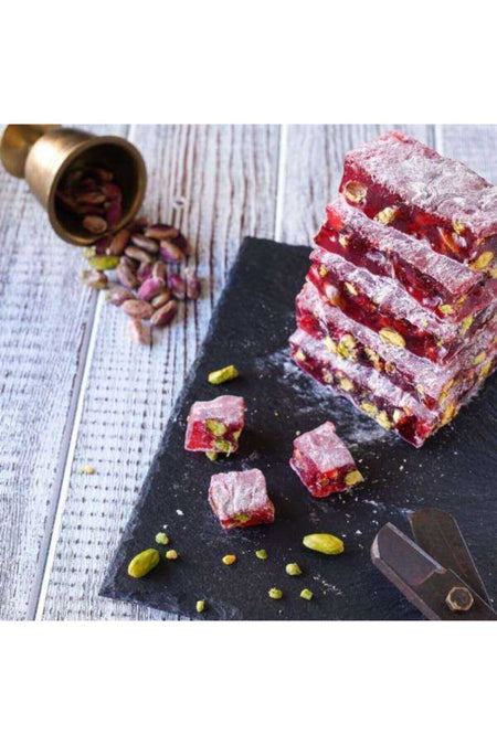 Yeni Ugur hurrem Sultan Turkish Delight Pomegranate Flavored and Pistachio 500 g - MALLTURK