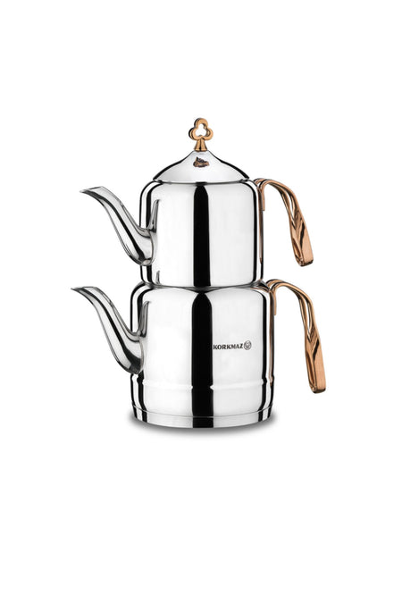 KORKMAZ - A213 cintemani Teapot Set Rosagold - MALLTURK
