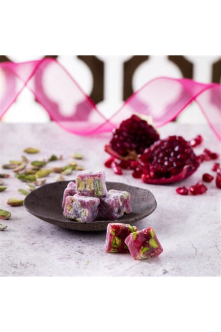 HAFIZ mustafa 1864 Pomegranate Flavored Extra fistik Turkish Delight 1 kg - MALLTURK