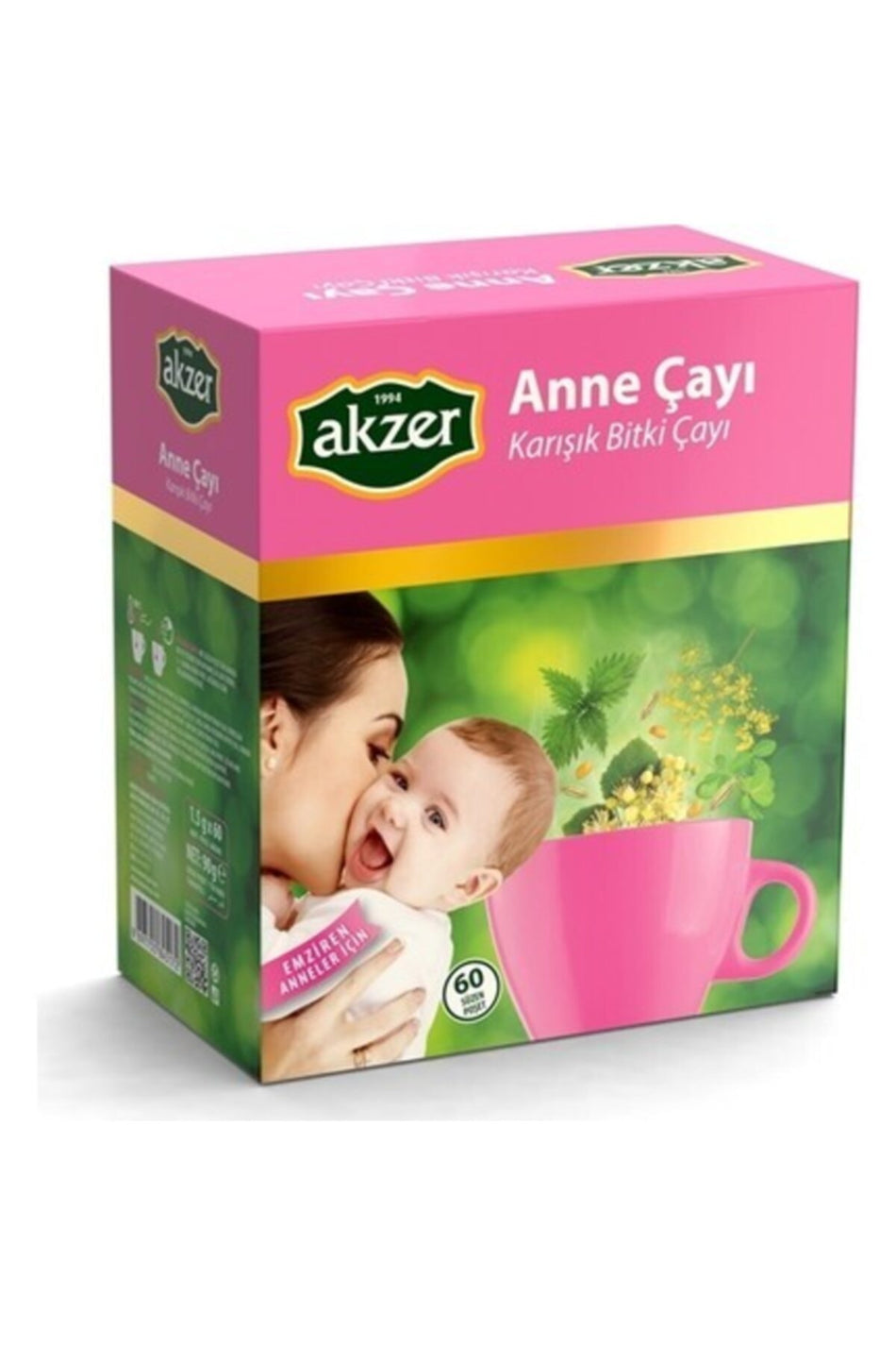 Tisana Akzer per aumentare il latte materno, per mamme - ingredienti erbali, 60 bustine