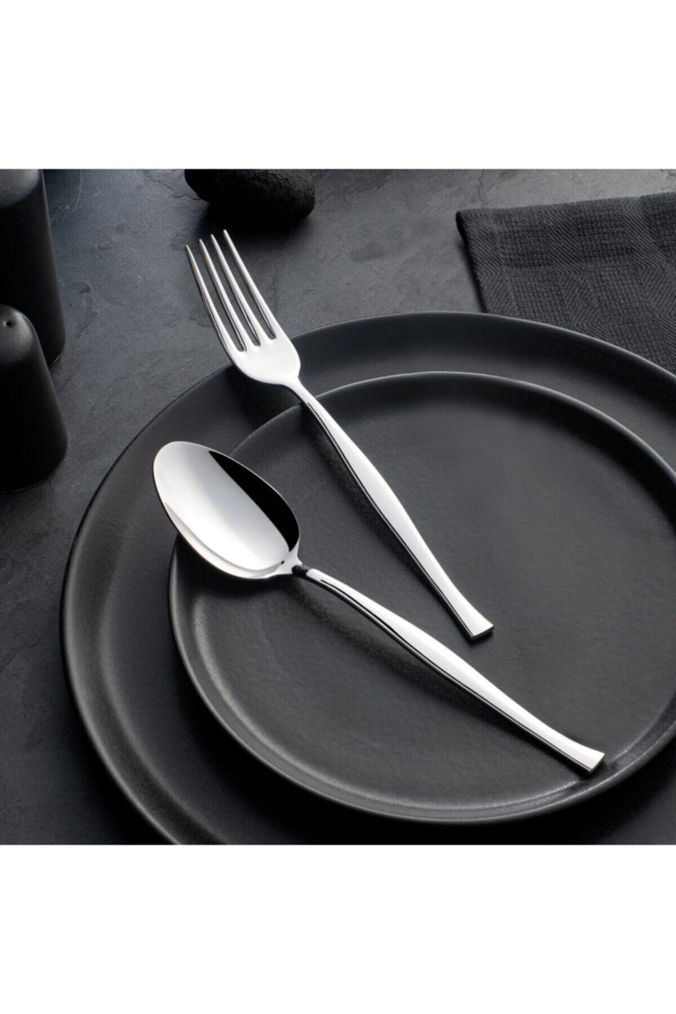 Nehir zarif Plain 30 Piece bicaksiz Fork Spoon Set - MALLTURK