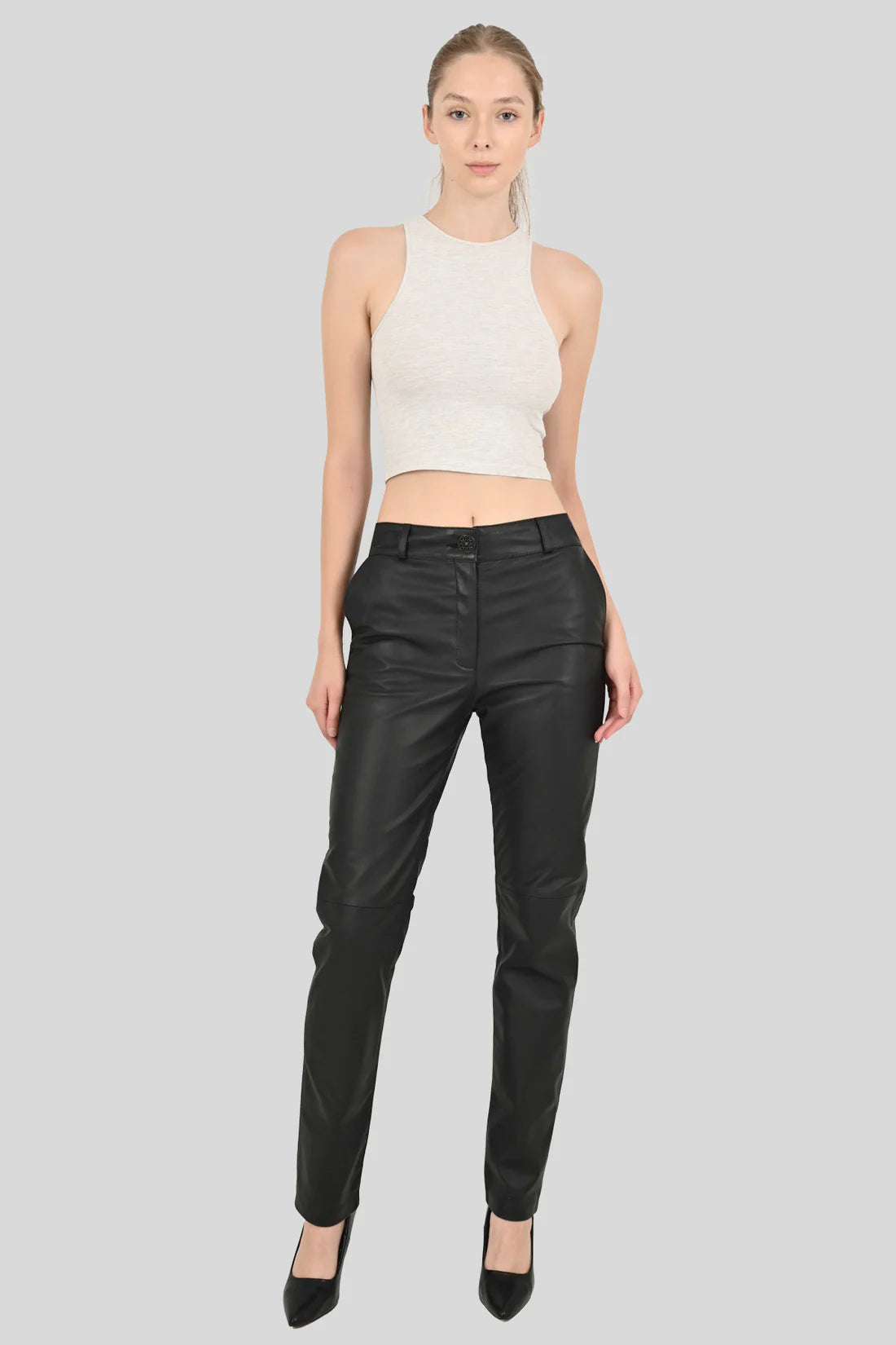 100% Genuine leather women's trousers
