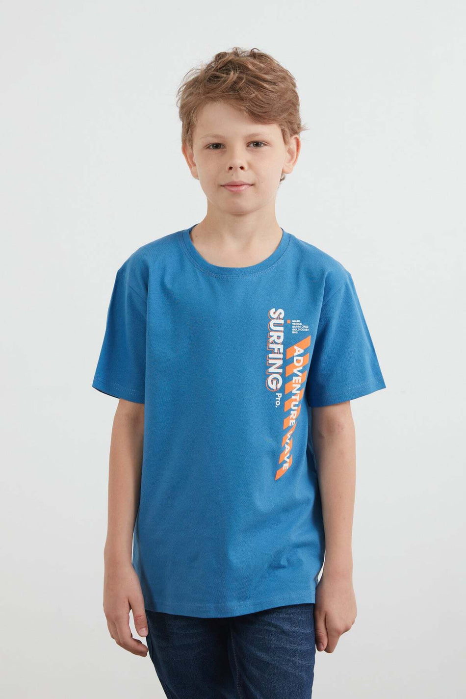 100% Cotton Adventure Text Printed Boy's T-Shirt - MALLTURK