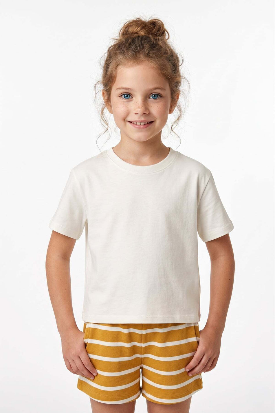 100% Cotton Basic Casual Girls' T-Shirt - MALLTURK