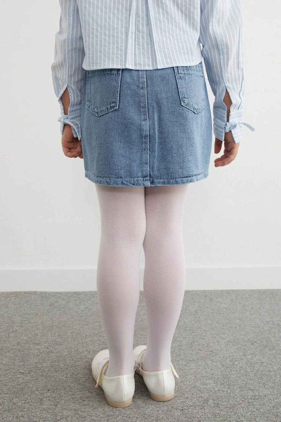 100% Cotton Floral Embroidered Girls' Denim Skirt - MALLTURK