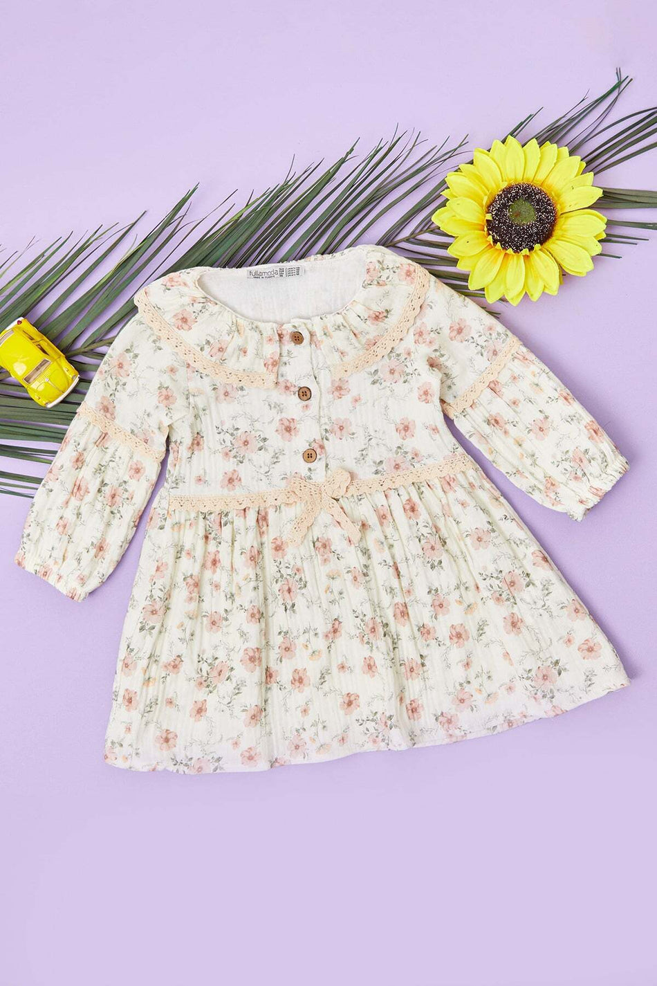 100% Cotton Lace Peter Pan collar Girls' Dress - MALLTURK