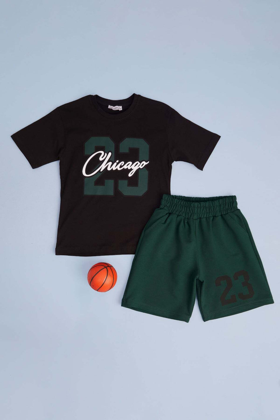 100% Cotton Number and Text Printed Boys' 2-Piece Set - MALLTURK