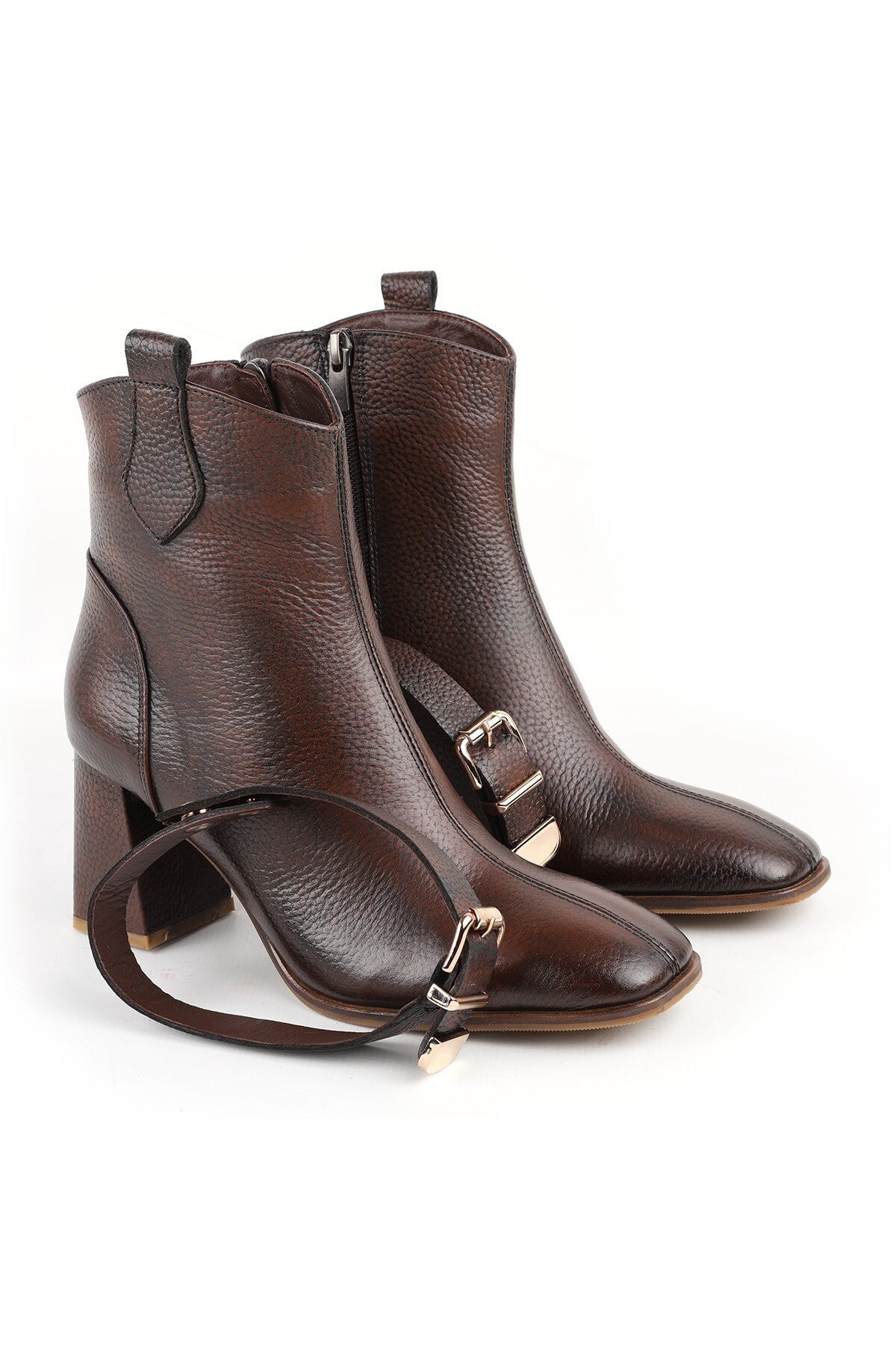 100% Genuine Leather Warm Lining Blunt Toe Western Women's Boots L031.26102854-25K - MALLTURK
