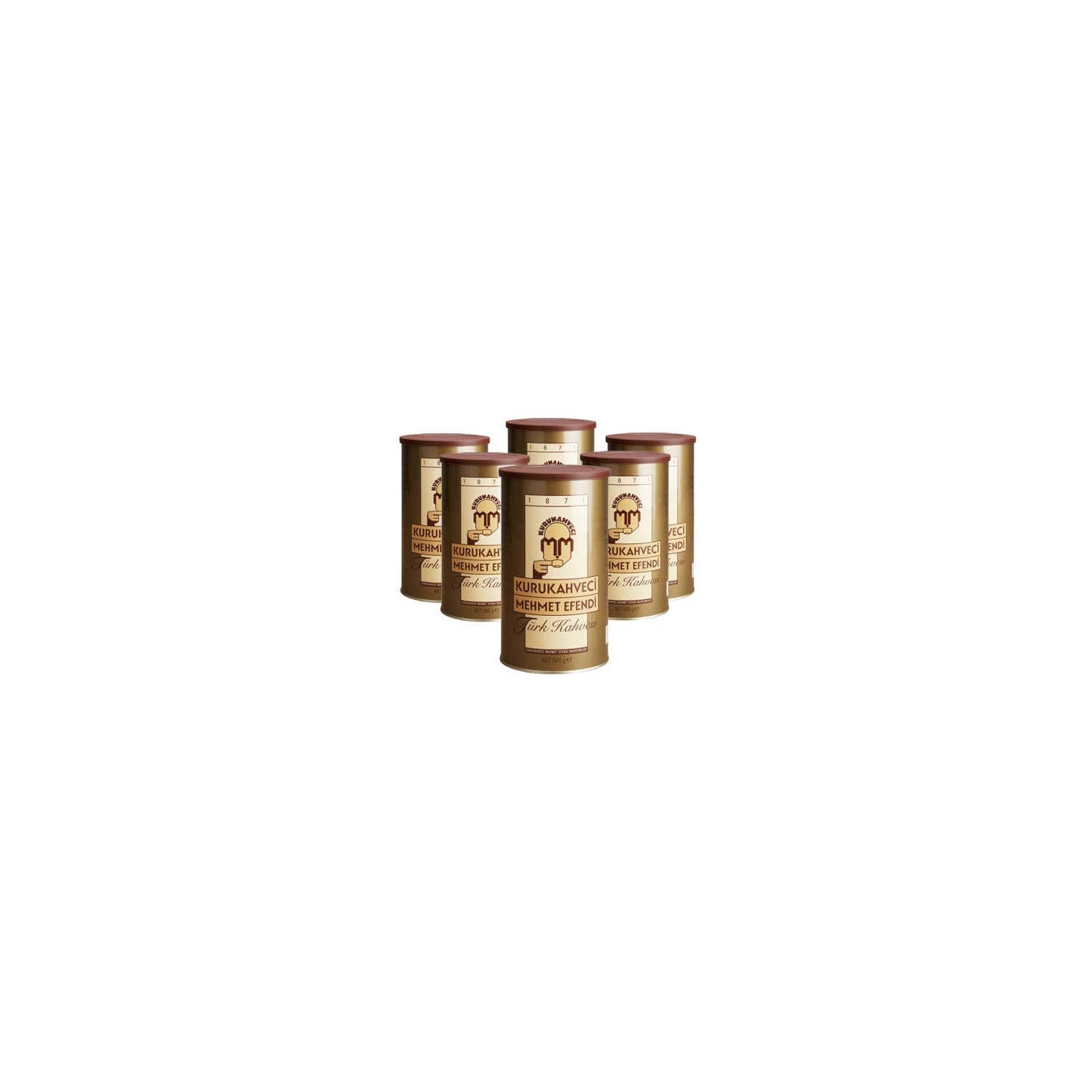 Kurukahveci Mehmet Efendi Turkish Coffee 500 gr Tin Can 6-Pack Traditional Taste and Freshness - MALLTURK
