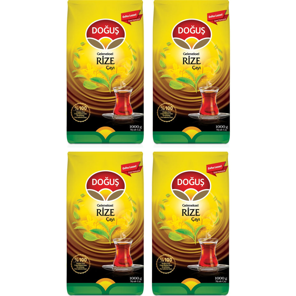 Dogus Geleneksel Dokme Rize Siyaz tea 1000 g Enfes flavor - 4'Lu