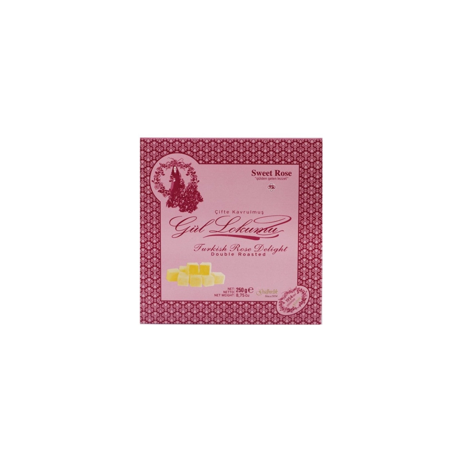 Rosense Double Roasted Rose Turkish Delight 250 gr - MALLTURK