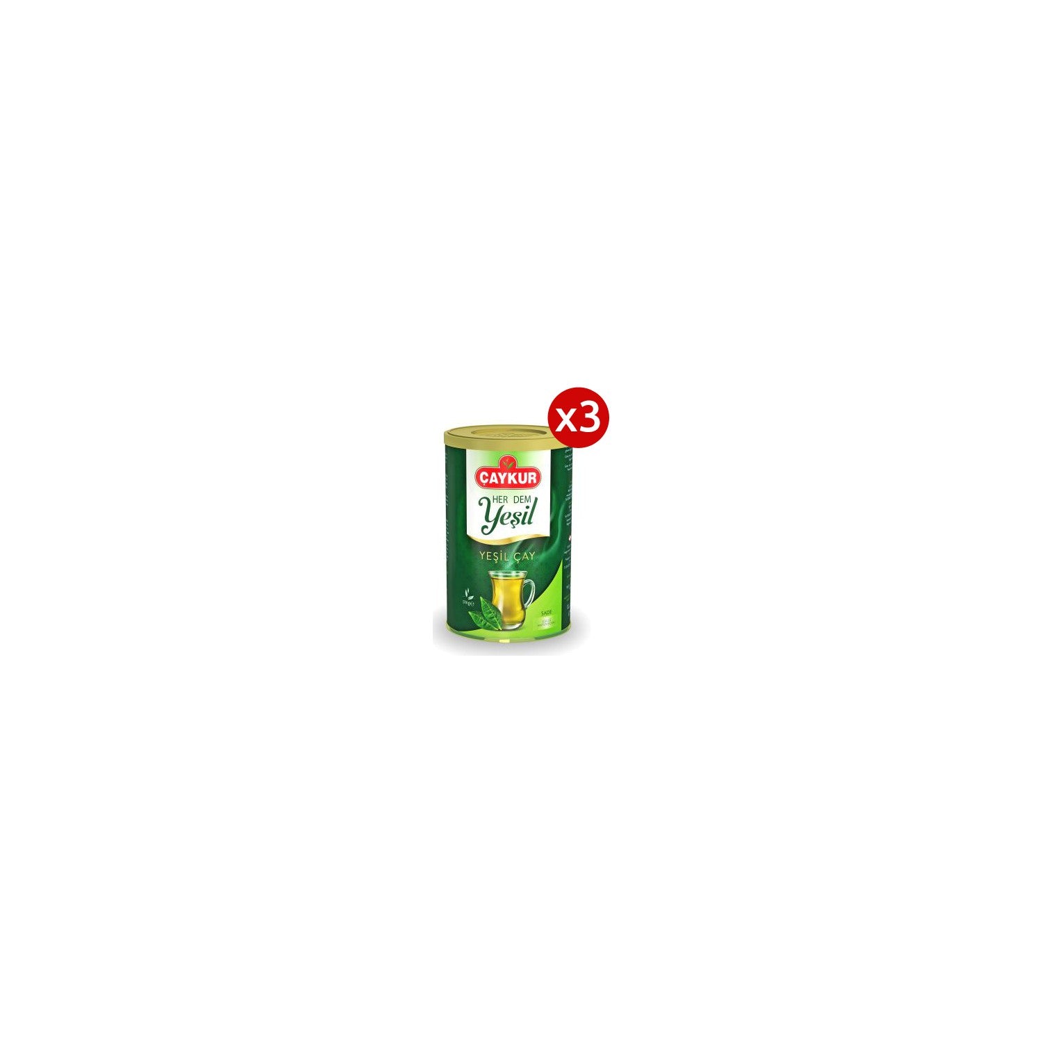 Caykur Dogu Karadeniz Iri Taneli green tea 3 x 150 g - natural and Katki Maddesi Icermeyen Ferahlatici flavor - MALLTURK