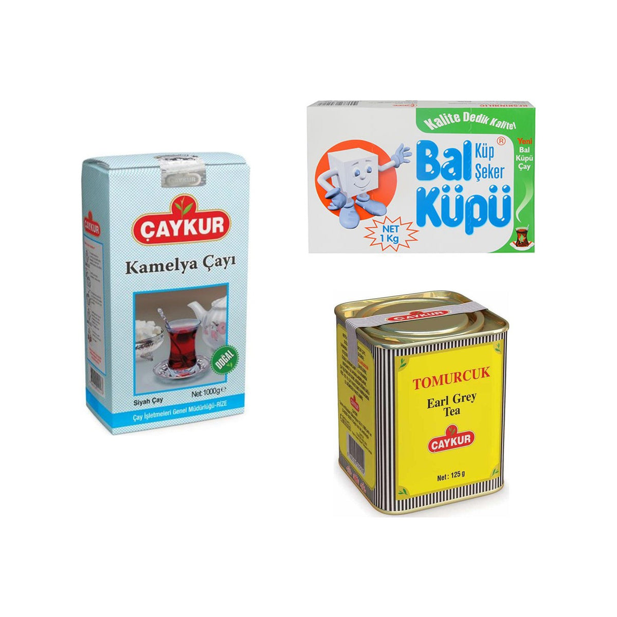 Caykur Kamelya 1000 g. + Bal Kupu Seker 1000 g. + Caykur bud 125 g. - MALLTURK