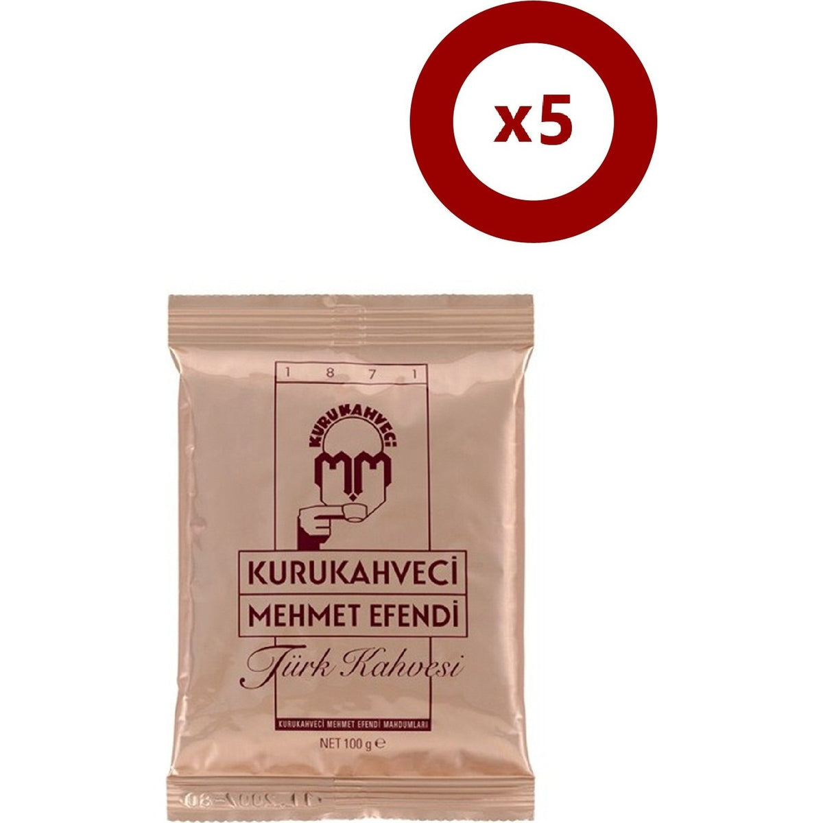 Kurukahveci Mehmet Efendi Turkish Coffee 100g (5 Packs) - MALLTURK