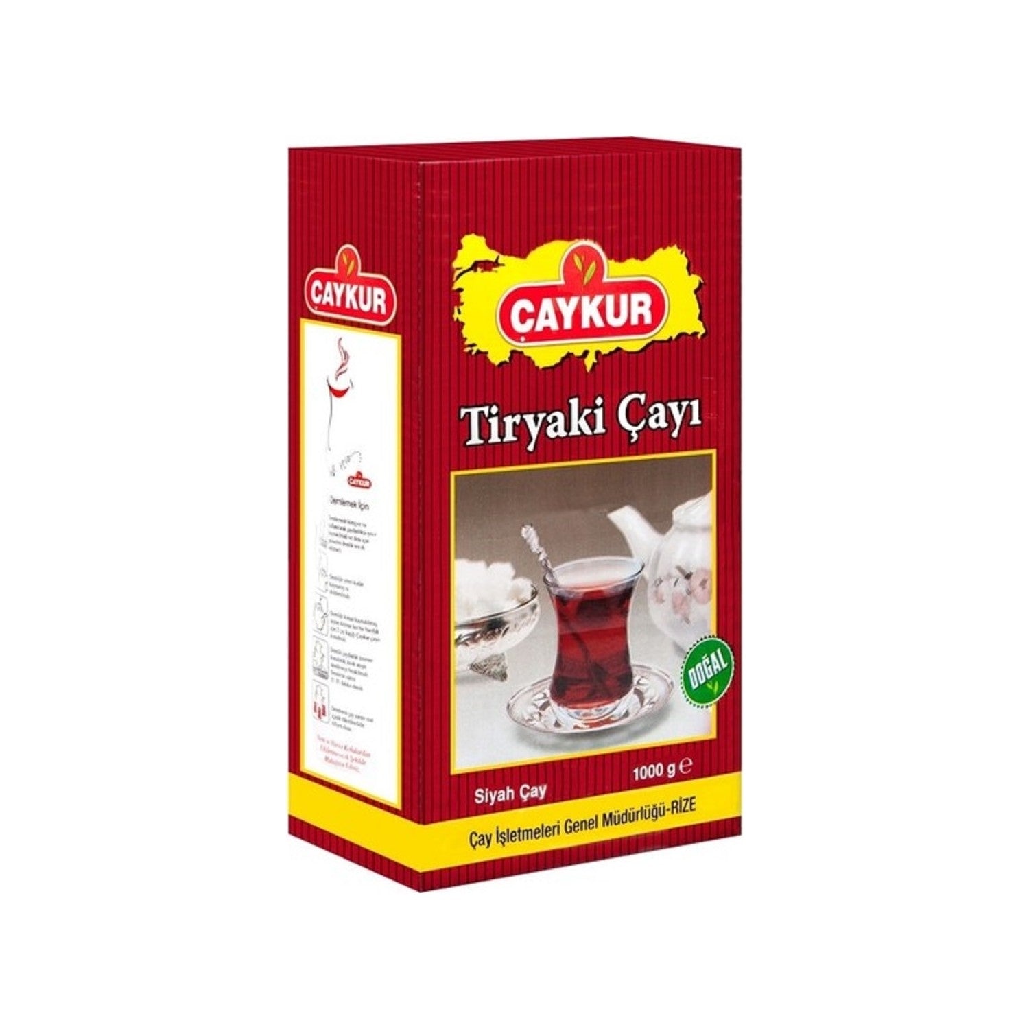 Caykur Tiryaki black tea 1 kg 12-pack Set natural aroma and Kalite with Gun Boyu Keyifli Icecek - MALLTURK