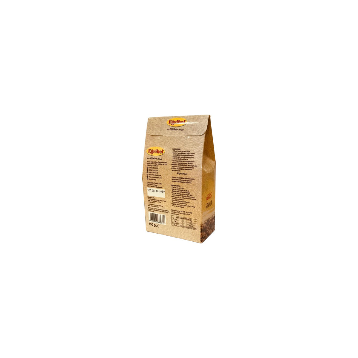 Egribel Coffee Ottoman Style Mortar-Ground Coffee, 7 Different Flavors, menengic (Pistacia terebinthus) and Mastic Gum, 150 gr - MALLTURK