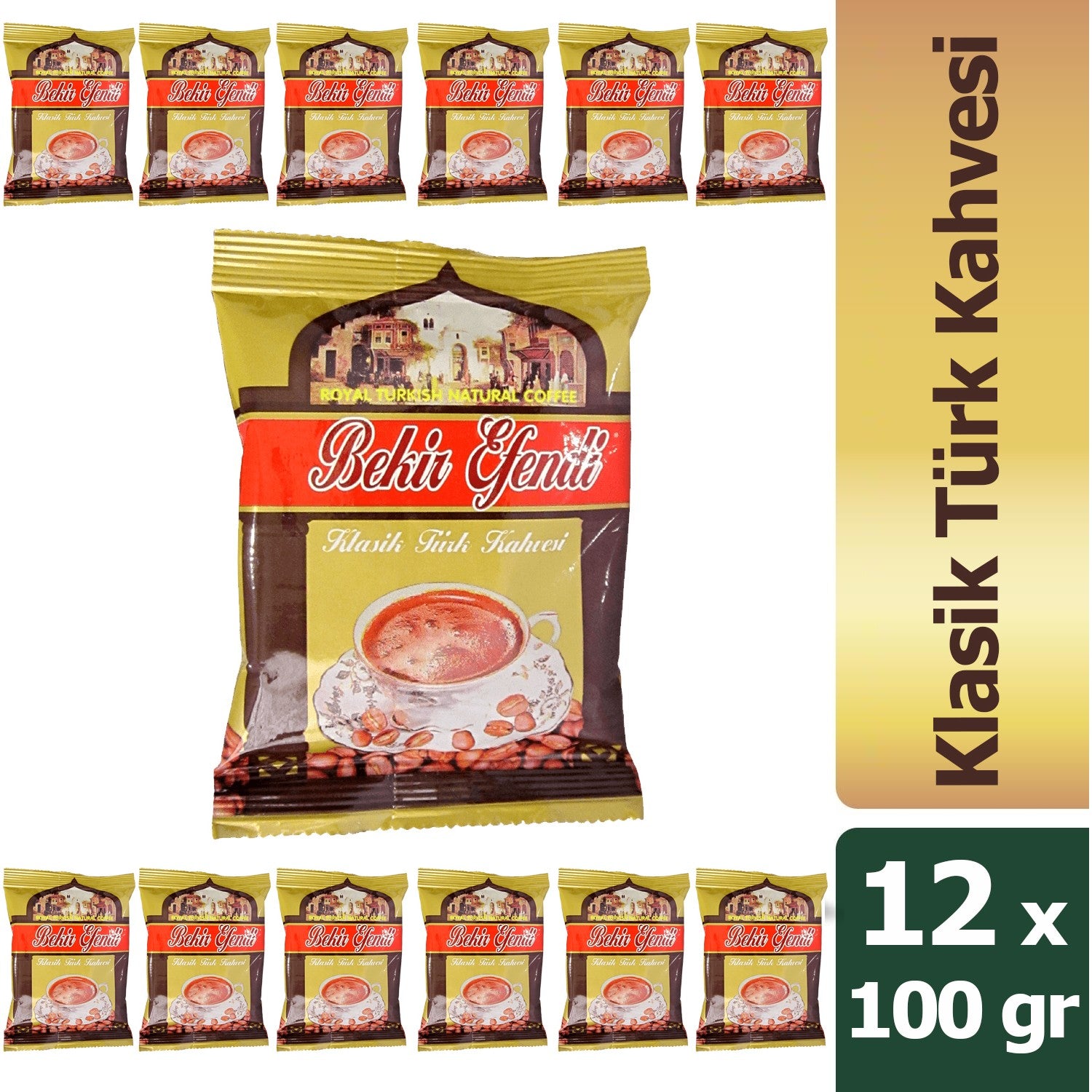 Bekir Efendi Classic Turkish Coffee 100 gr x 12 packs - MALLTURK