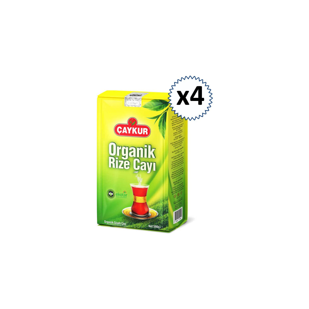 Caykur Organik Rize tea 500 g 4'lu pack Yuksek Kalite and Aromatik black tea - MALLTURK