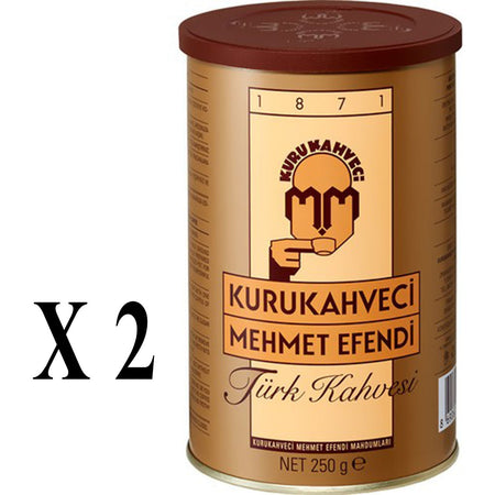 Kurukahveci Mehmet Efendi Turkish Coffee Tin 250 gr x 2 Packs - MALLTURK