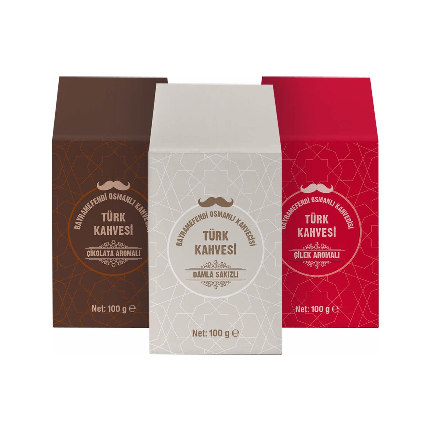 Bayramefendi Ottoman Coffee House 3-Piece Flavored Turkish Coffee Set - MALLTURK