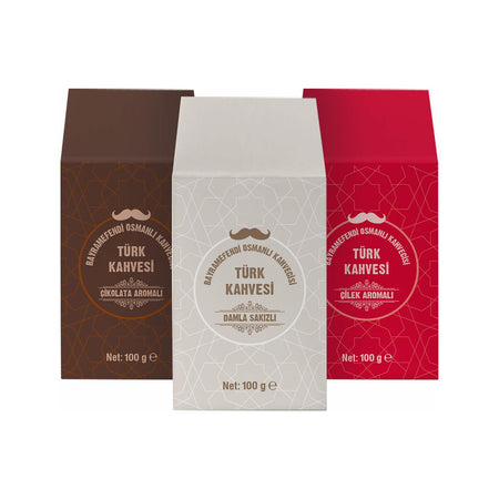 Bayramefendi Ottoman Coffee House 3-Piece Flavored Turkish Coffee Set - MALLTURK