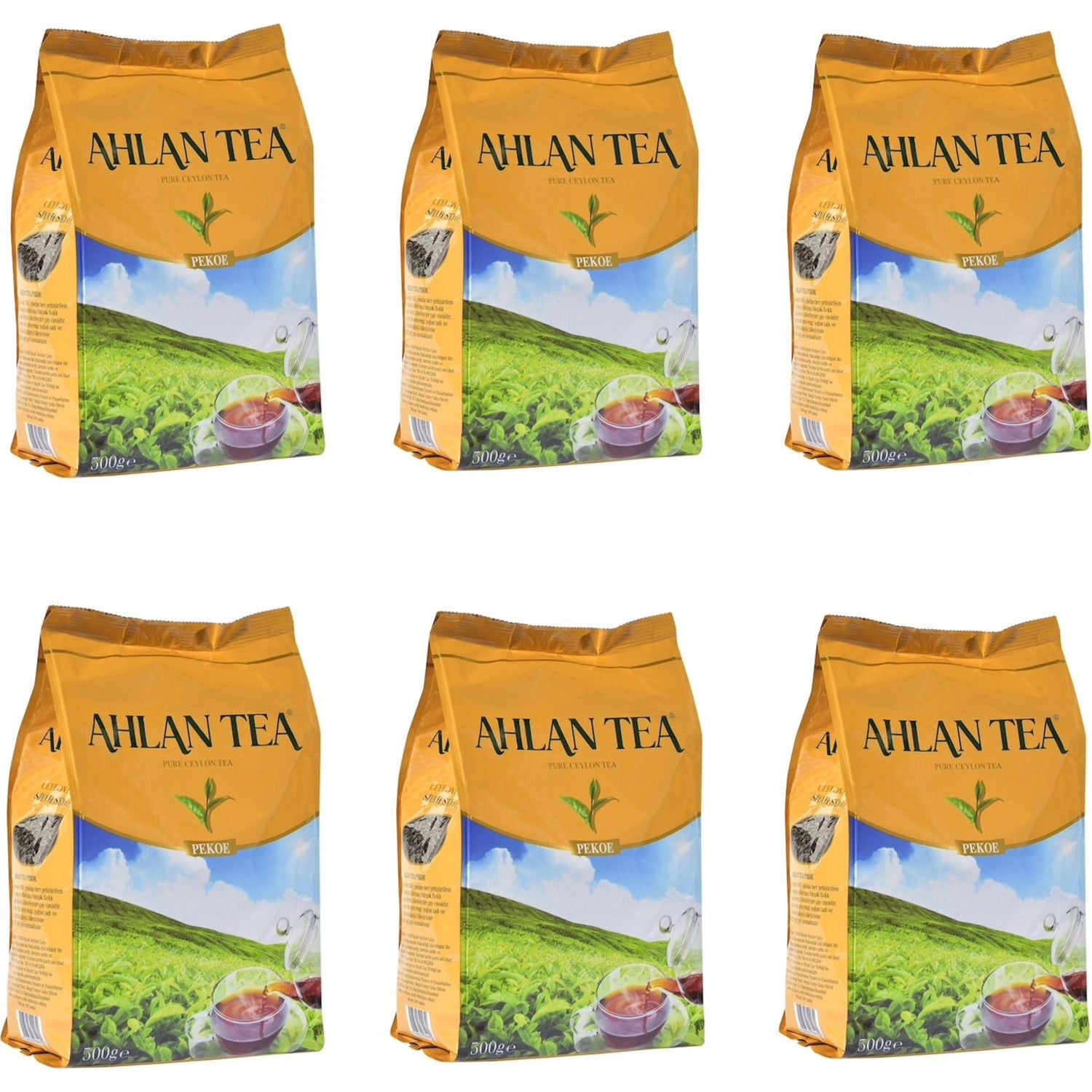 Ahlan Tea Seylan tea 500 g x 6-pack 1 case black tea flavored natural leaf tea Kalitesi - MALLTURK