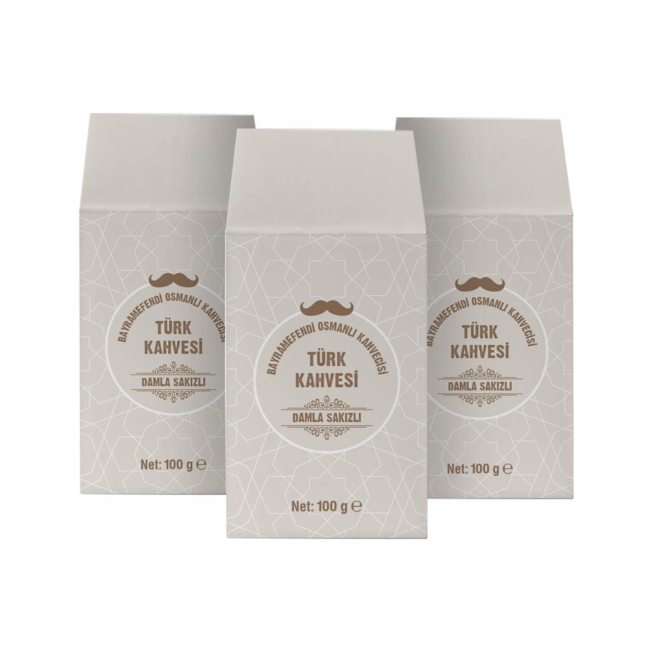 Bayramefendi Ottoman Coffee House Mastic Flavored Turkish Coffee Pack of 3 x 100 gr - MALLTURK