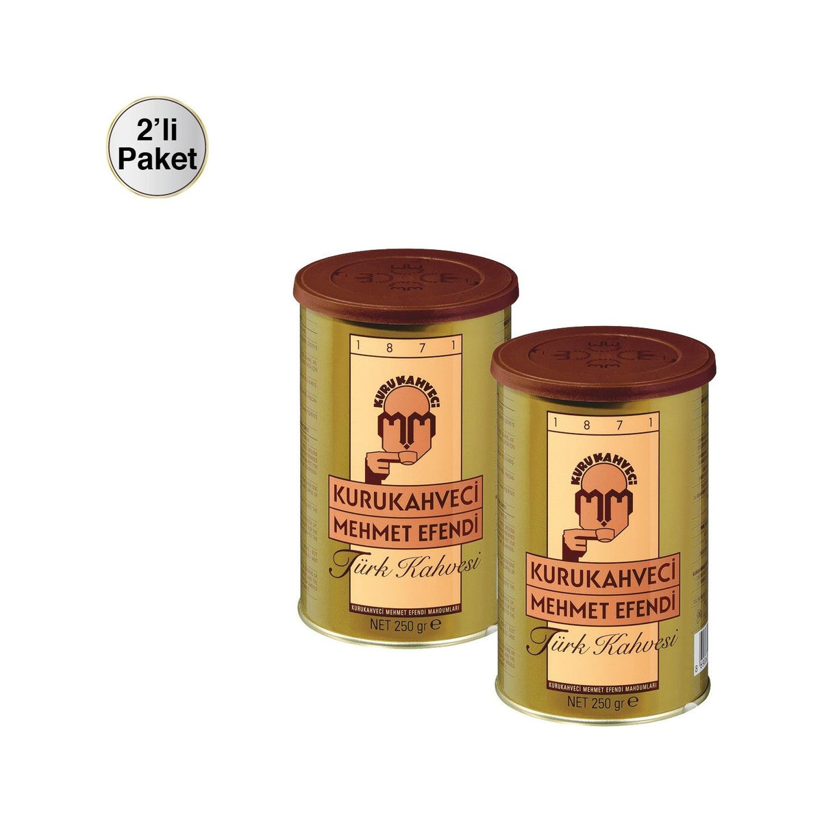 Kurukahveci Mehmet Efendi Coffee Tin 250 gr x 2 - MALLTURK