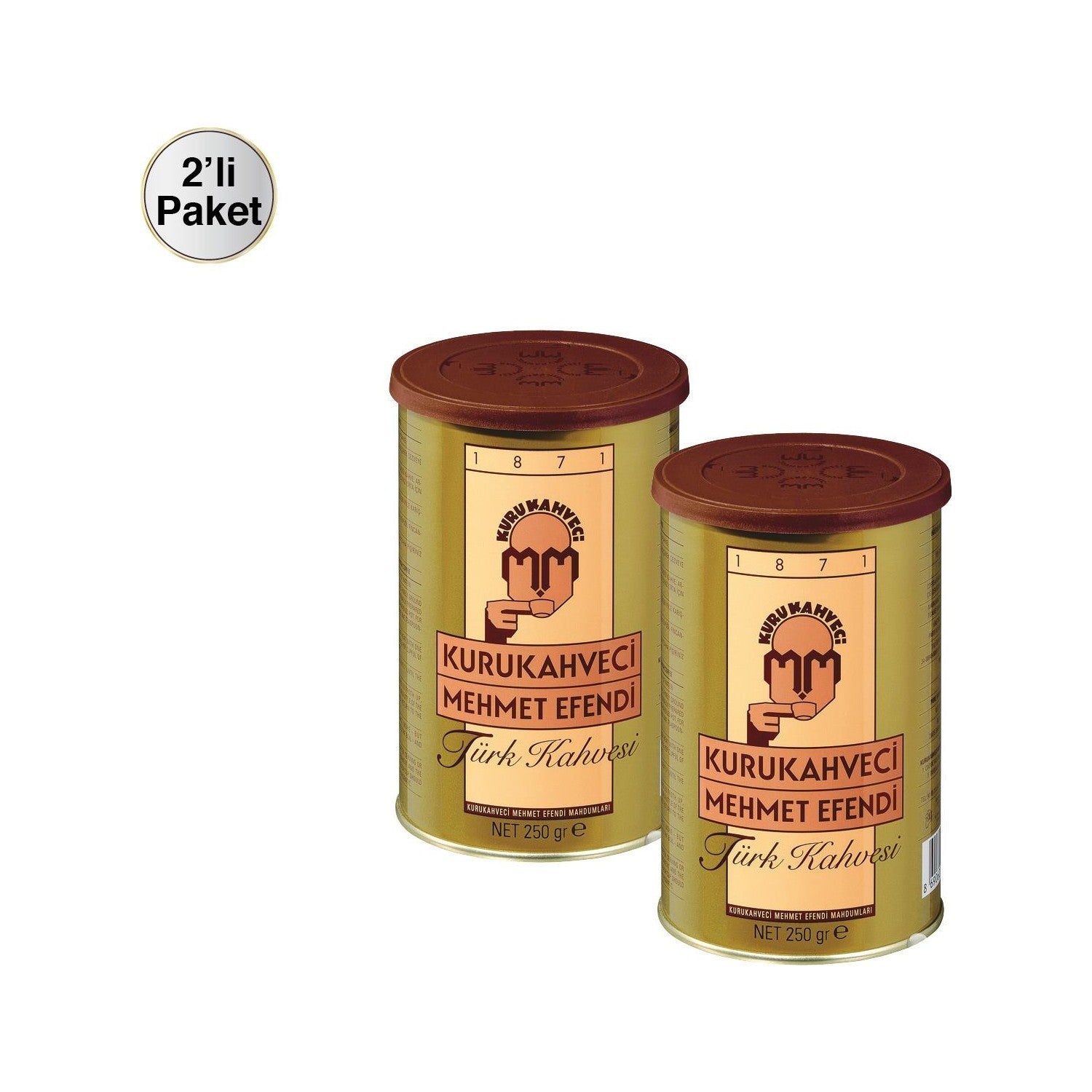 Kurukahveci Mehmet Efendi Coffee Tin 250 gr x 2 - MALLTURK