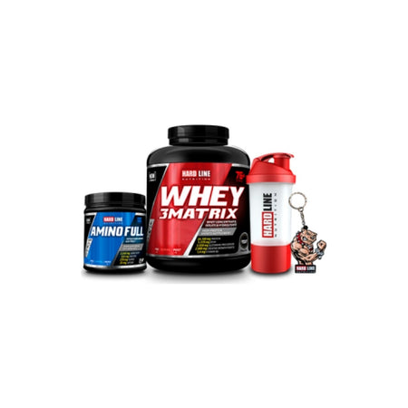 Hardline Nutrition Hardline Whey 3 Matrix 2300 gr + Amino Full 300 Tablets + Shaker 600 ml + 3D Mascot Keychain - MALLTURK