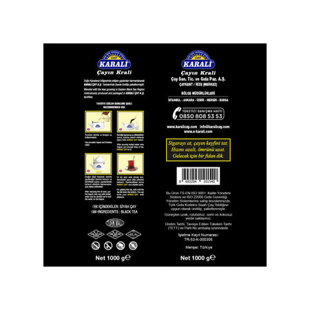 Karali tea Karadeniz sprout loose leaf tea 1 kg x 3'lu black tea quality natural aroma with - MALLTURK