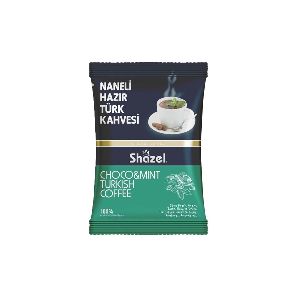 Shazel Mint Flavored Instant Turkish Coffee 100 g x 2 - MALLTURK
