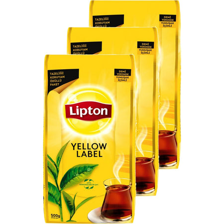 Lipton Yellow Label loose leaf tea 500 g. Uclu Set - MALLTURK