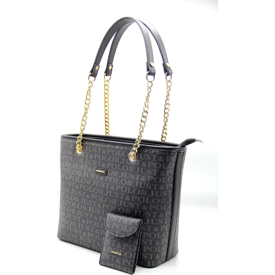 Just Polo Black Color Women's Bag and Wallet Set - MALLTURK