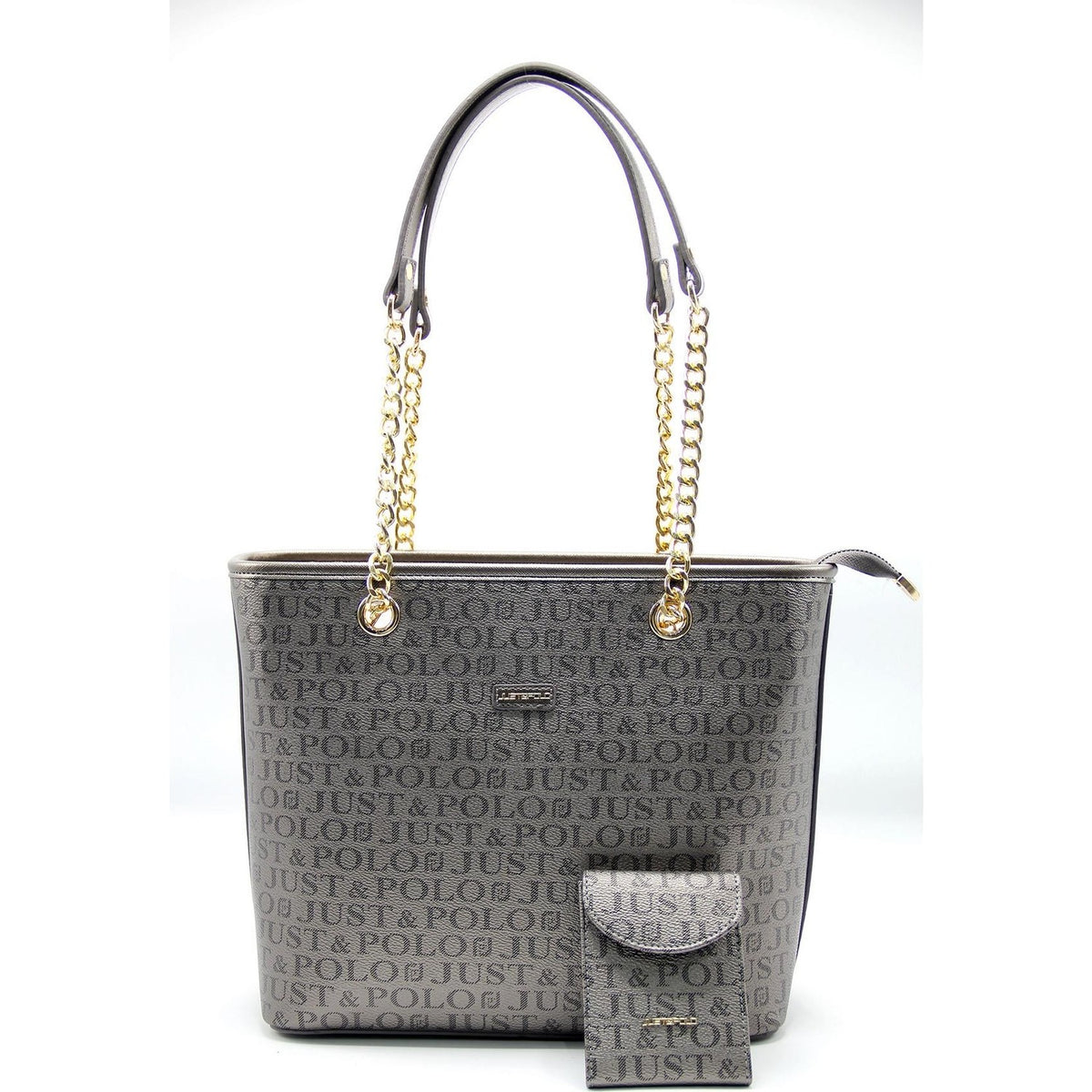 Just Polo Women's Bag and Wallet Gray Set - MALLTURK