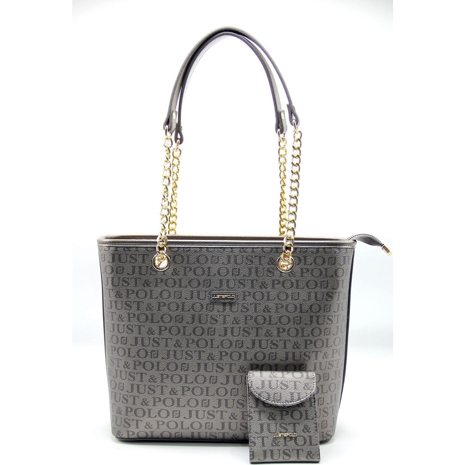 Just Polo Women's Bag and Wallet Gray Set - MALLTURK