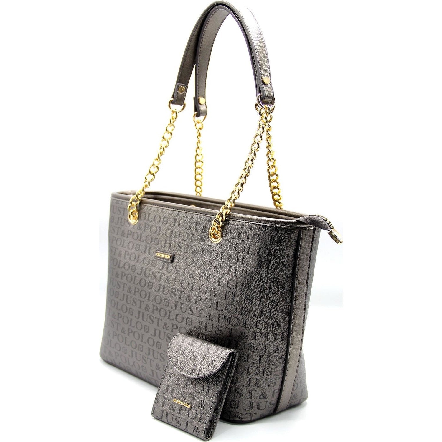 Just Polo Women's Bag and Wallet Gray Set - MALLTURK