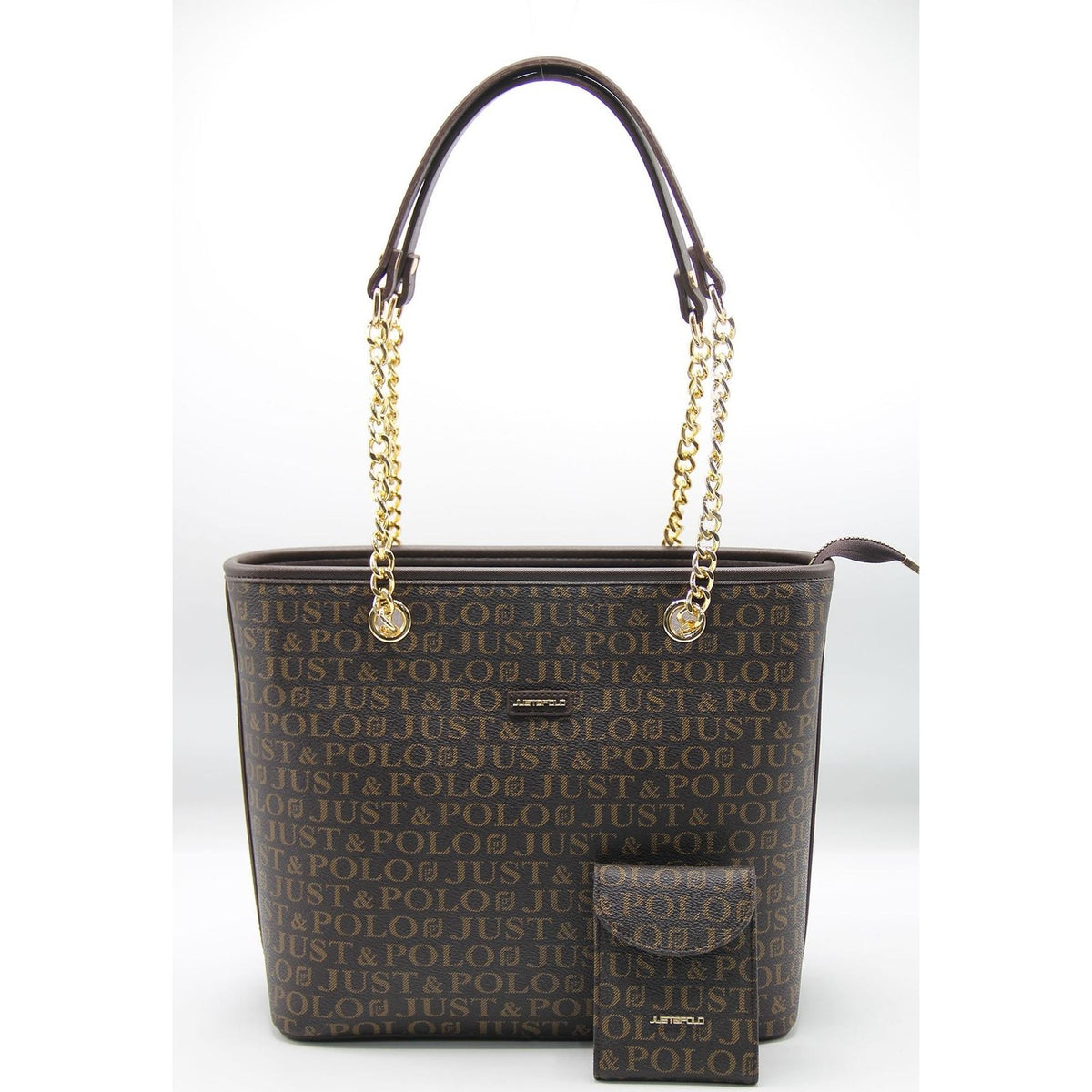Just Polo Women's Bag and Wallet Set Brown - MALLTURK