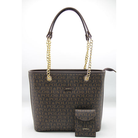 Just Polo Women's Bag and Wallet Set Brown - MALLTURK
