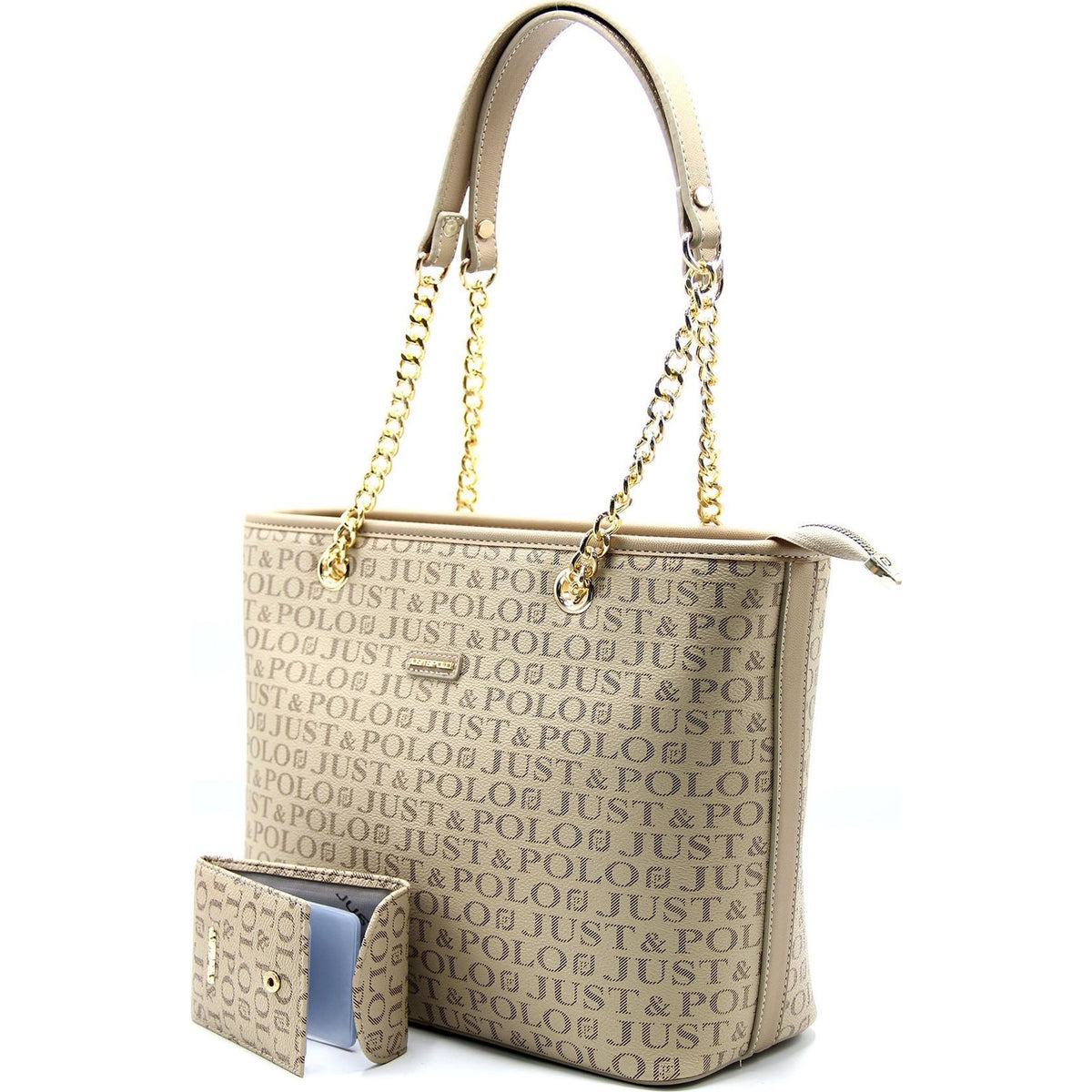 Just Polo Women's Bag and Wallet Set Sand - MALLTURK
